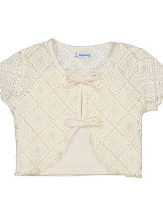 Mayoral Mayoral 2 Pc Crochet T shirt Set - Chickpea