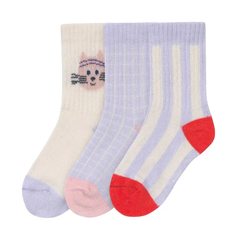 Lassig Lassig Kids Tennis Socks GOTS 3 pcs - Cat