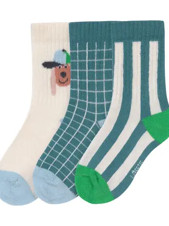 Lassig Lassig Kids Tennis Socks GOTS 3 pcs - Dog