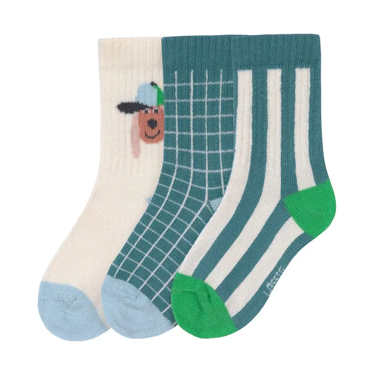 Lassig Lassig Kids Tennis Socks GOTS 3 pcs - Dog