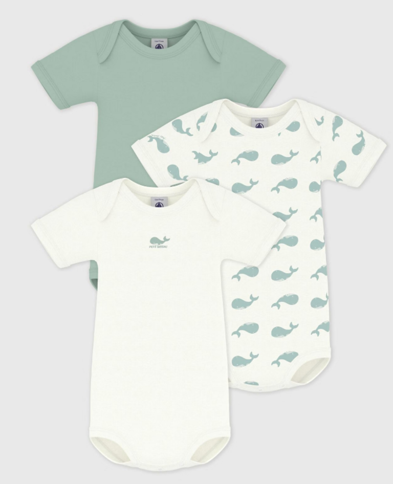 Petit Bateau Petit Bateau 3 body's - Groen