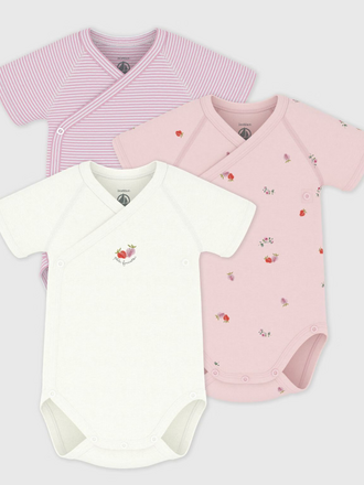 Petit Bateau Petit Bateau 3 body's - Roze
