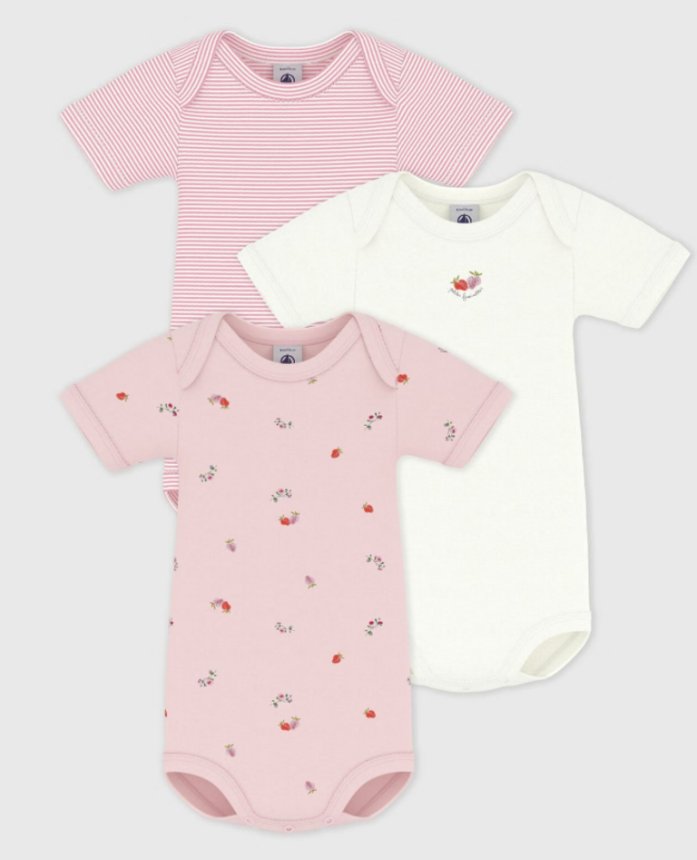 Petit Bateau Petit Bateau 3 body's - Roze