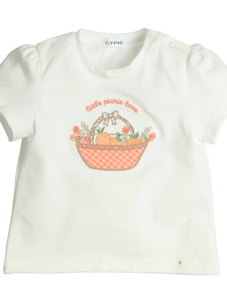 Gymp Gymp T-shirt Aerobic Little Picnic Love Orange - Off White - Orange