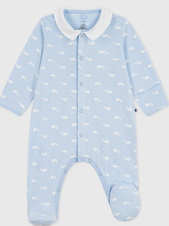 Petit Bateau Petit Bateau Pyjama - Blauw walvis