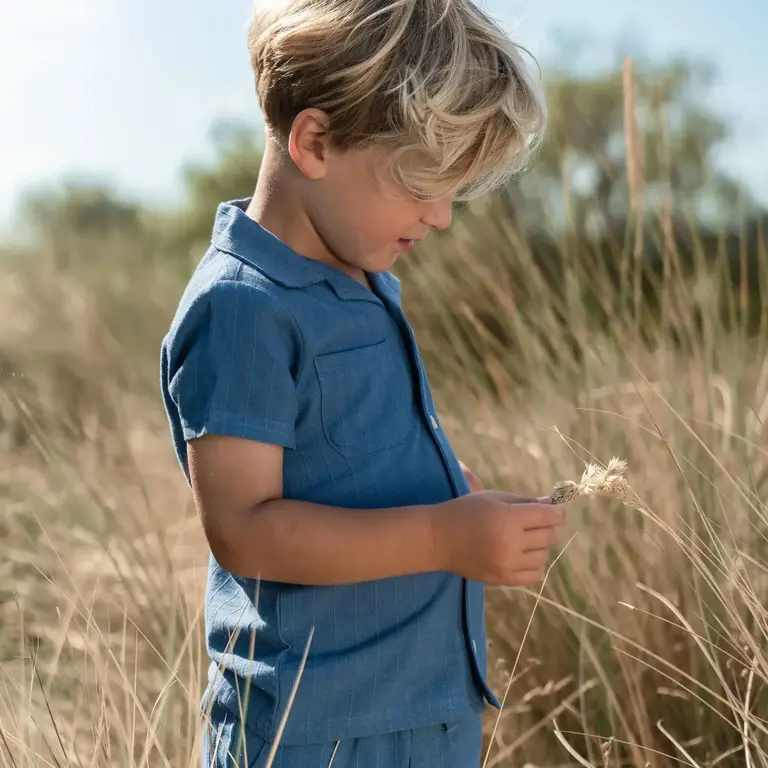 Little Dutch Little Dutch Blouse Korte Mouw - Indigo