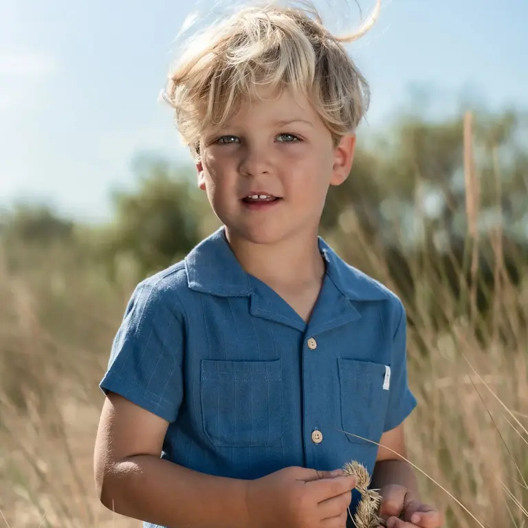 Little Dutch Little Dutch Blouse Korte Mouw - Indigo