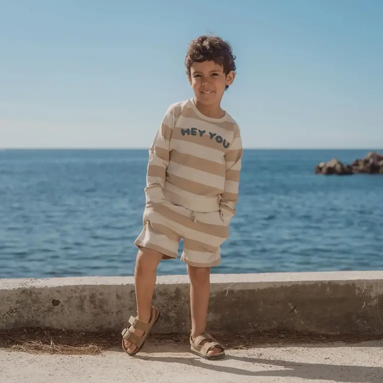 Little Dutch Little Dutch Korte Broek - Biscuit Stripe