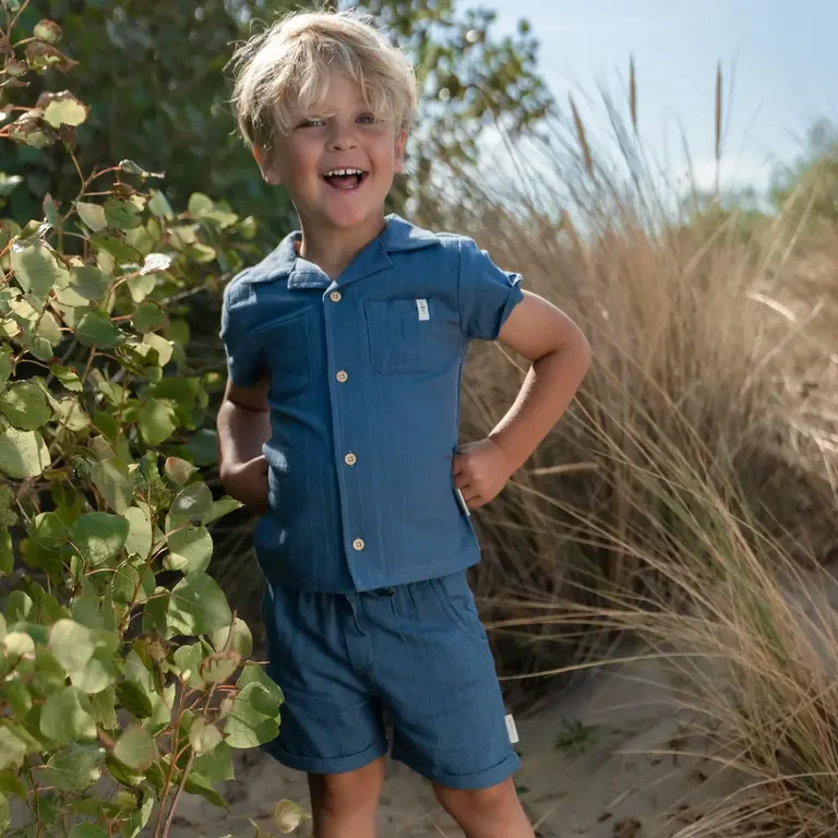 Little Dutch Little Dutch Blouse Korte Mouw - Indigo
