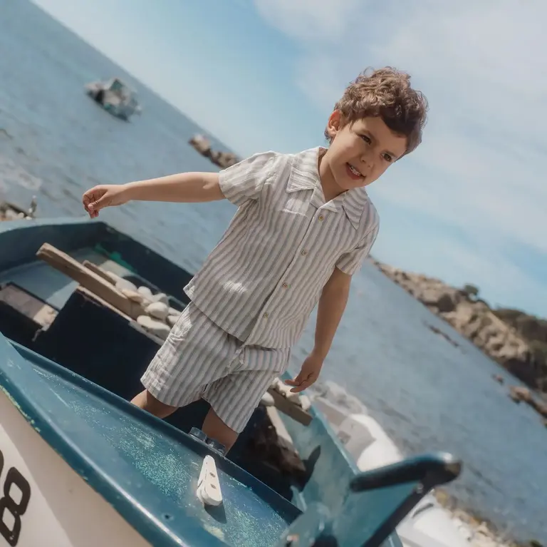 Little Dutch Little Dutch Blouse Korte Mouw - Multi Stripe