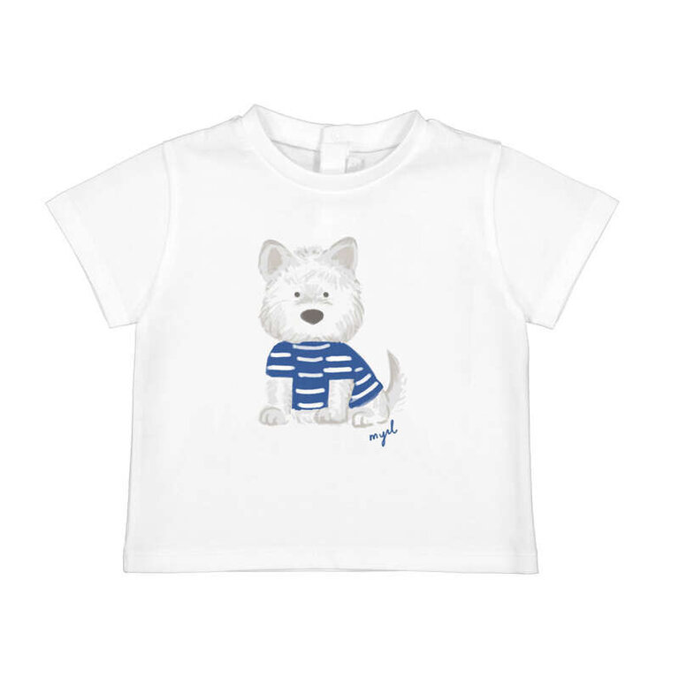 Mayoral Mayoral T-shirt - White/Donkerblauw