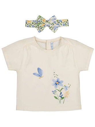 Mayoral Mayoral S/s T-shirt w/ headband - Bone