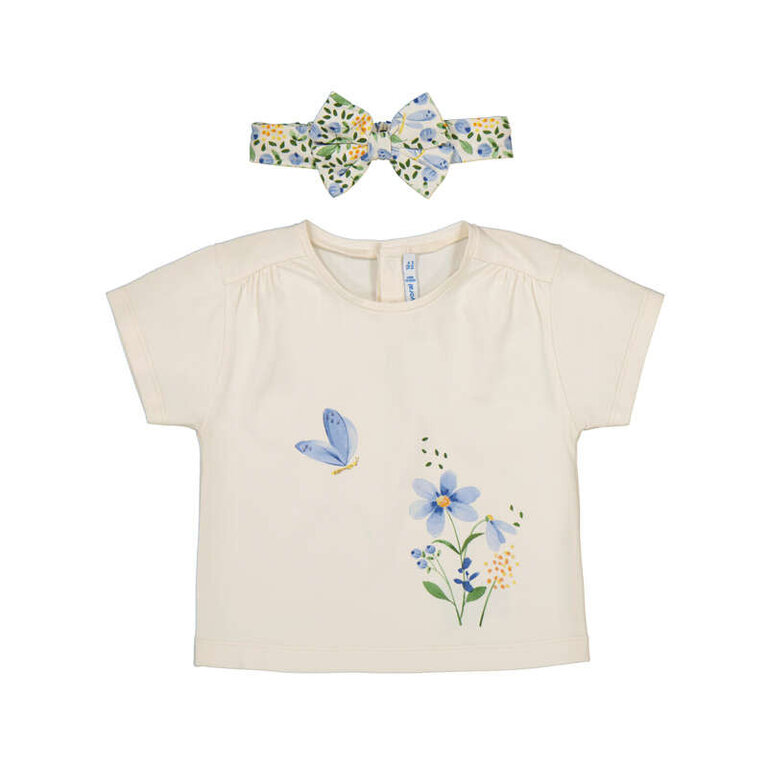 Mayoral Mayoral S/s T-shirt w/ headband - Bone