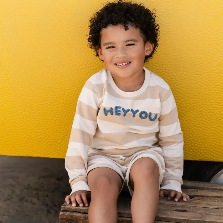 Little Dutch Little Dutch Sweater -Biscuit Stripe