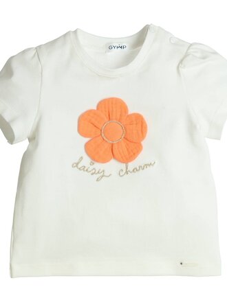 Gymp Gymp T-shirt Aerobic Daisy Charm Orange - Off White