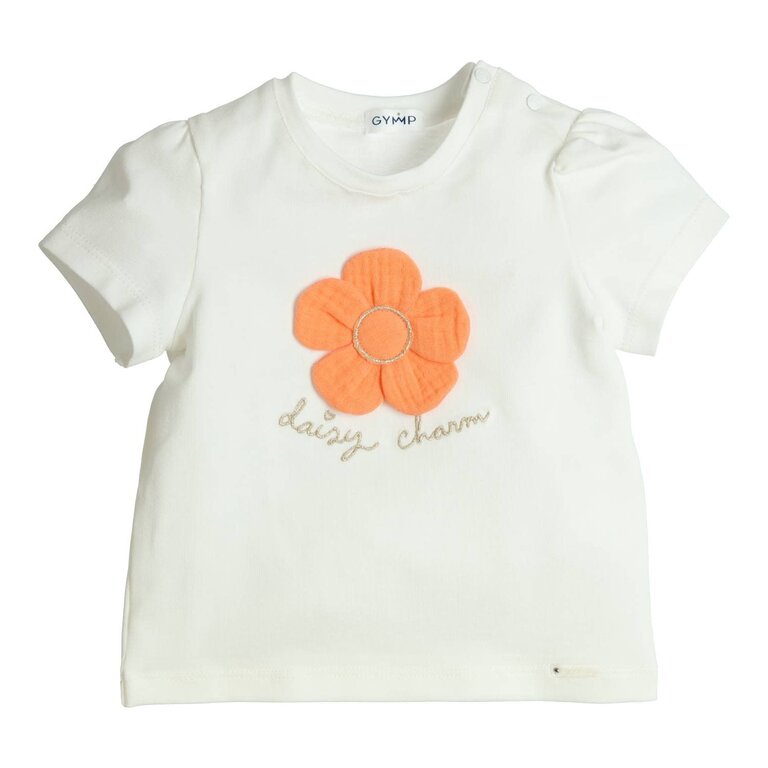 Gymp Gymp T-shirt Aerobic Daisy Charm Orange - Off White