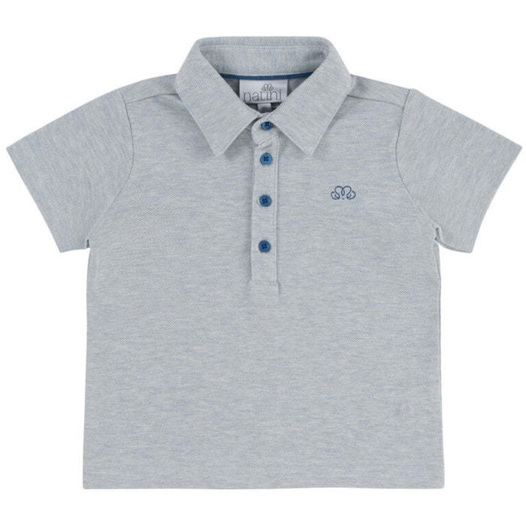 Natini Natini Polo Melange Maxime - Light Blue