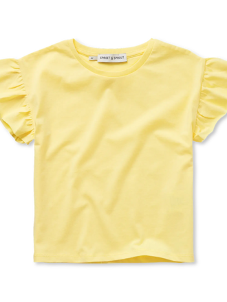 Sproet & Sprout Sproet & Sprout Girls T-shirt Ruffle Sleeve - Pastel Yellow