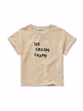 Sproet & Sprout Sproet & Sprout Terry T-shirt Ice Cream Champ - Sesame