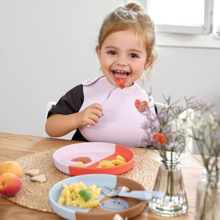 Lassig Lassig Silicone bib - Smile lavender