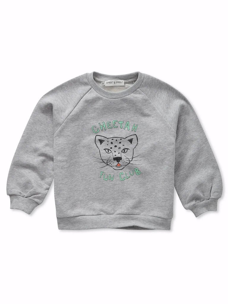 Sproet & Sprout Sproet & Sprout Raglan sweatshirt Cheetah - Grey Melee