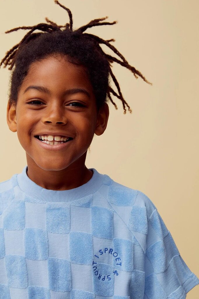 Sproet & Sprout Sproet & Sprout Raglan Sweatshirt Terry Blocks - Forever Blue