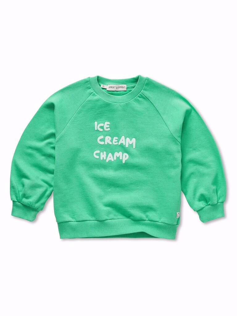 Sproet & Sprout Sproet & Sprout Raglan Sweatshirt ice Cream Champ - Jade Green