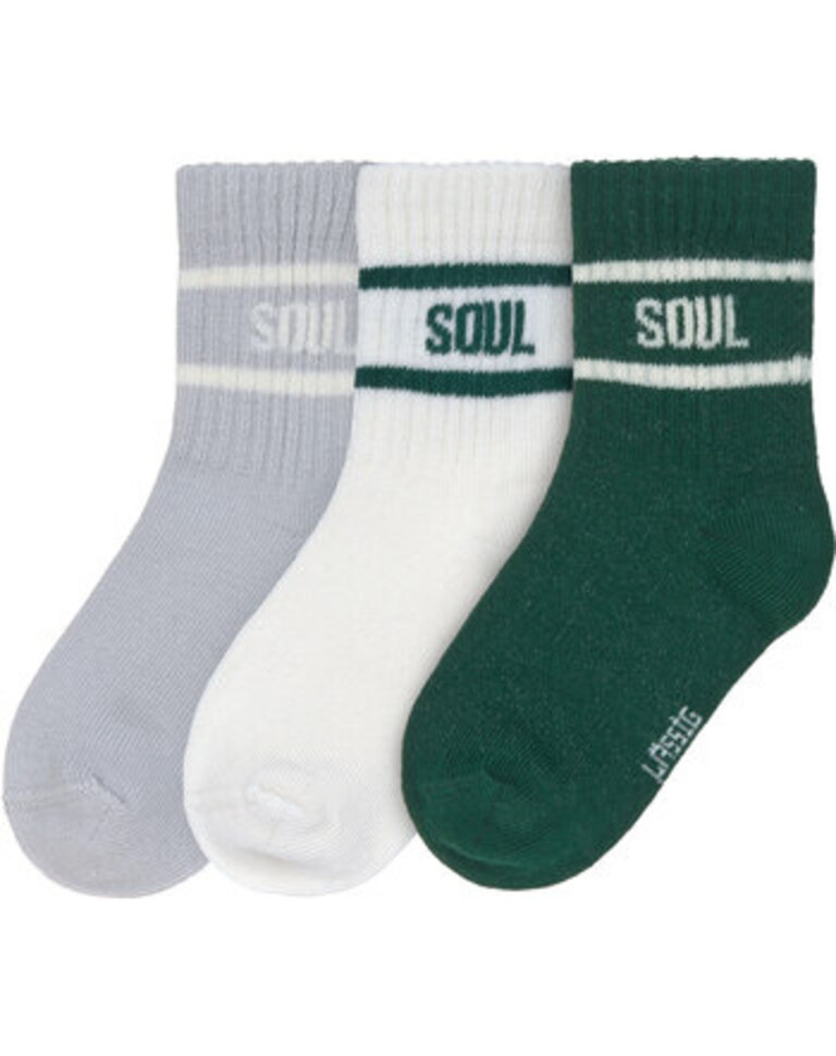 Lassig Lassig Kids Tennis Socks GOTS 3 pcs - Dark Green