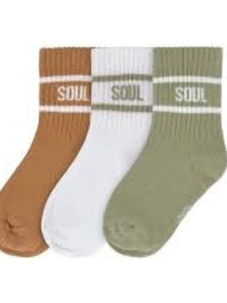 Lassig Lassig Kids Tennis Socks GOTS 3 pcs - Caramel/Light Khaki