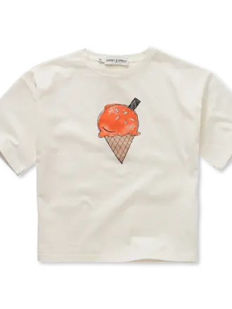 Sproet & Sprout Sproet & Sprout T-shirt Ice Cream Print - Off-White