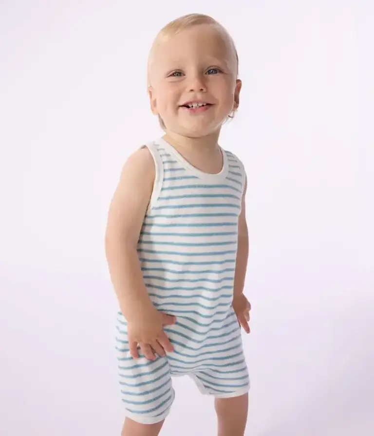 Petit Bateau Petit Bateau korte pyjama - Stripes badstof