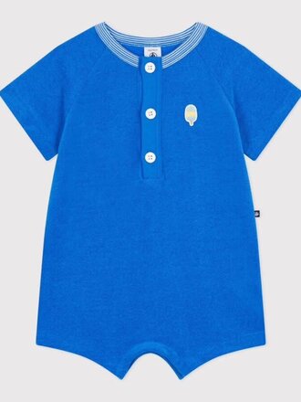 Petit Bateau Petit Bateau korte pyjama - Blauw badstof