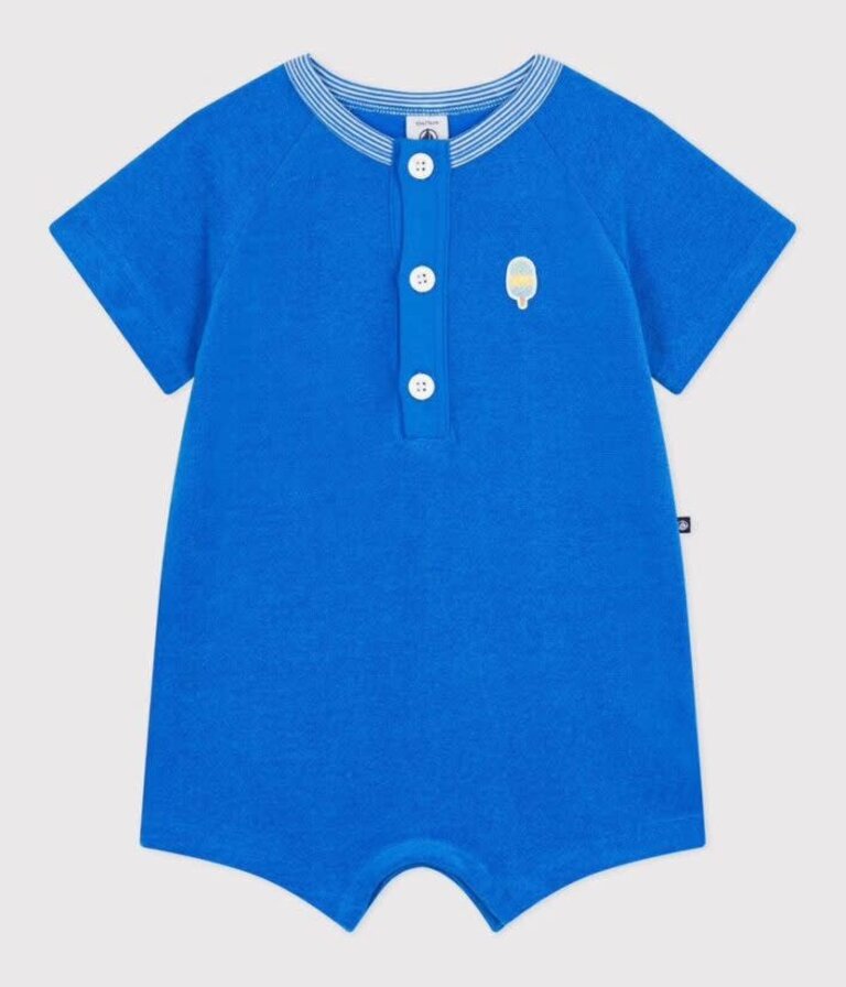 Petit Bateau Petit Bateau korte pyjama - Blauw badstof