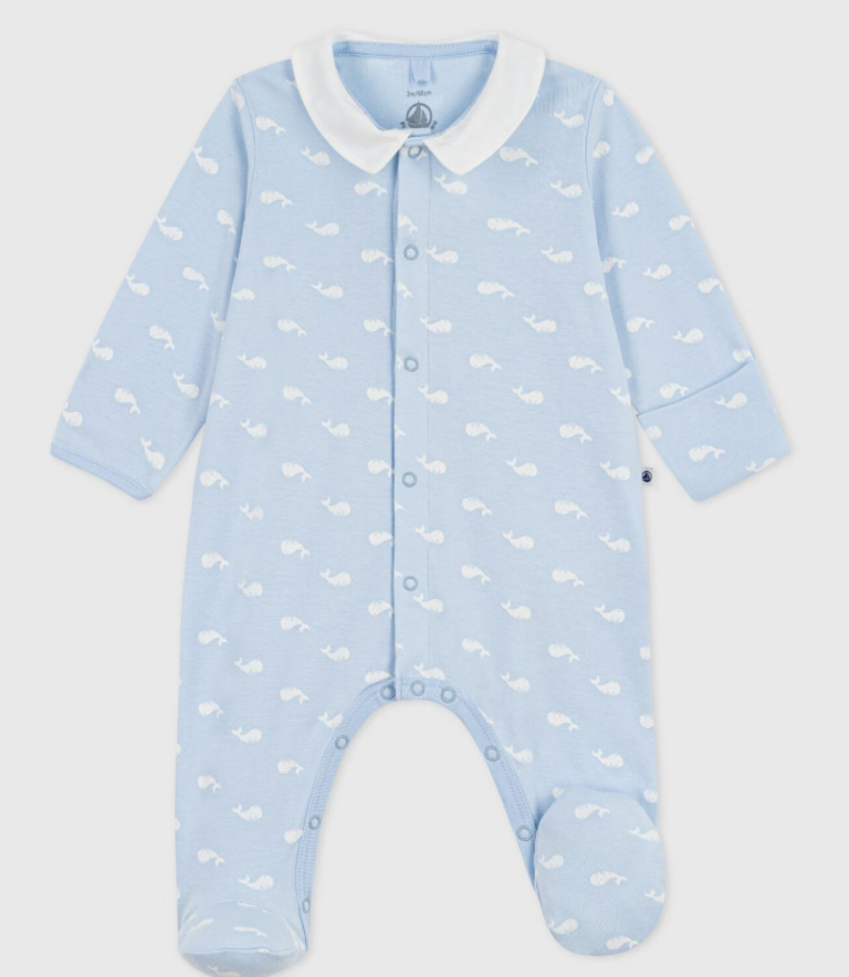 Petit Bateau Petit Bateau Pyjama - Blauw walvis