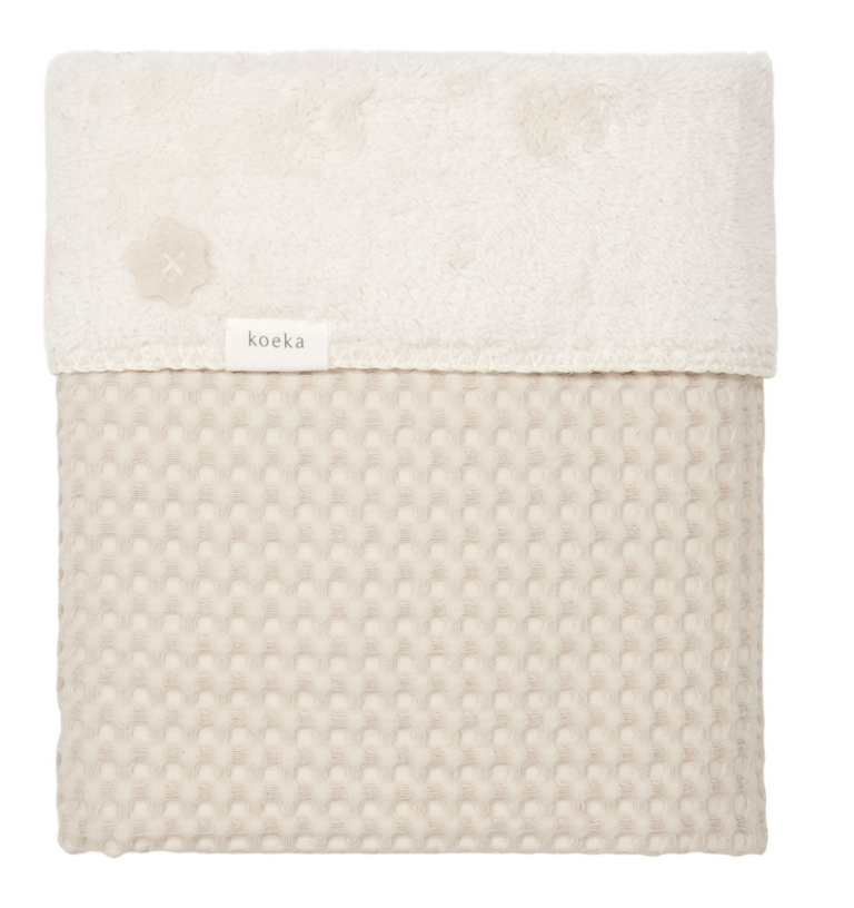 Koeka Koeka Wiegdeken teddy wafle - Sand