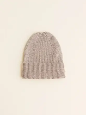 Hvid Hvid Beanie - Sand