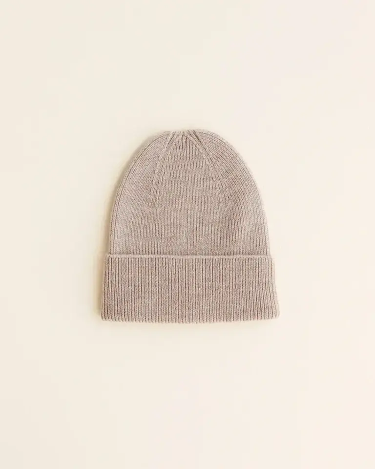 Hvid Hvid Beanie - Sand