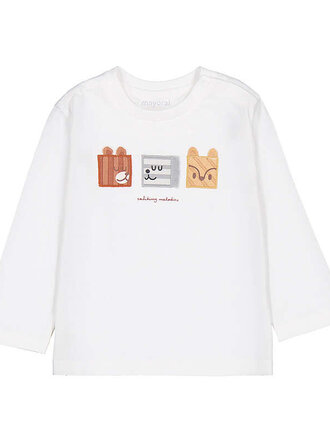 Mayoral Mayoral L/s t-shirt faces             - Cream