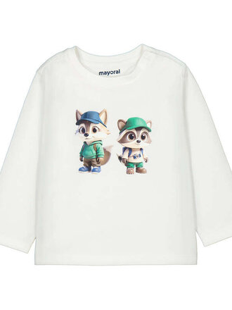 Mayoral Mayoral L/s t-shirt friends           - Cream