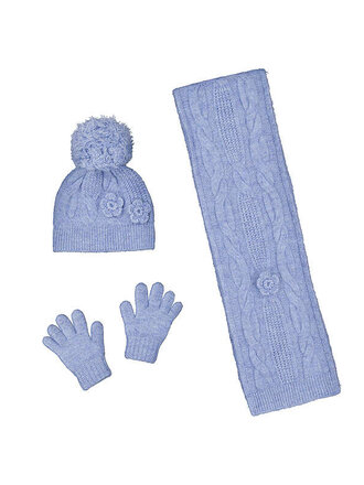 Mayoral Mayoral 3D flower hat & scarf set     - sky mix