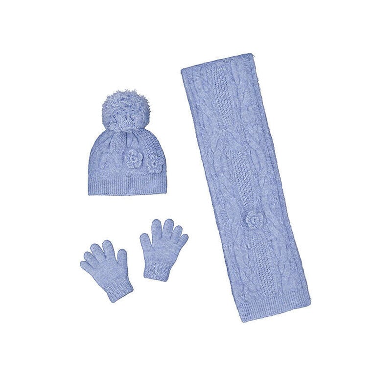 Mayoral Mayoral 3D flower hat & scarf set     - sky mix