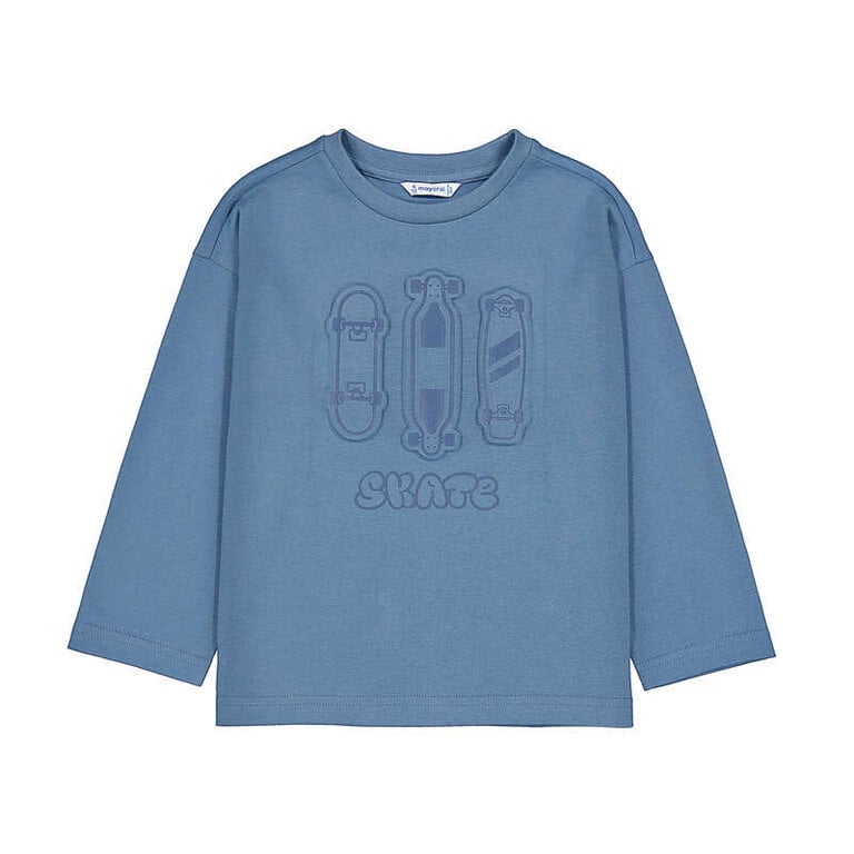 Mayoral Mayoral L/s t-shirt embossed pleats   - Glacial