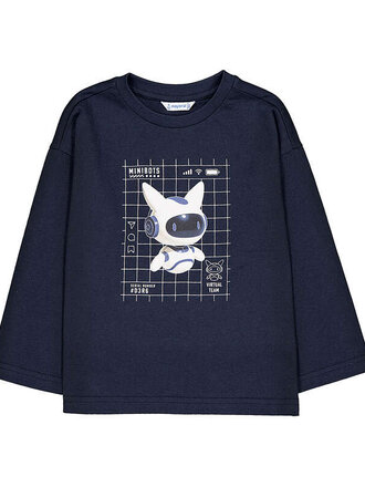 Mayoral Mayoral L/s t-shirt glow in the dark  - Blue