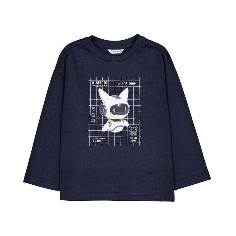 Mayoral Mayoral L/s t-shirt glow in the dark  - Blue