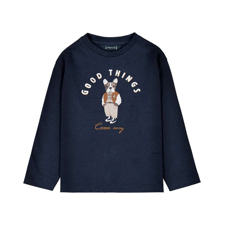 Mayoral Mayoral l/s dog print t-shirt         - Ink