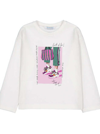 Mayoral Mayoral L/s t-shirt                   - Natur-bott