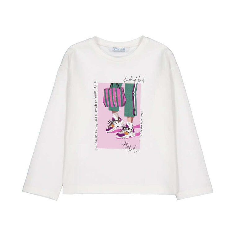 Mayoral Mayoral L/s t-shirt                   - Natur-bott