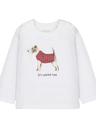 Mayoral Mayoral L/s t-shirt applique play     - Cream