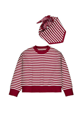 Mayoral Mayoral Scarf-detail sweater          - Cherry