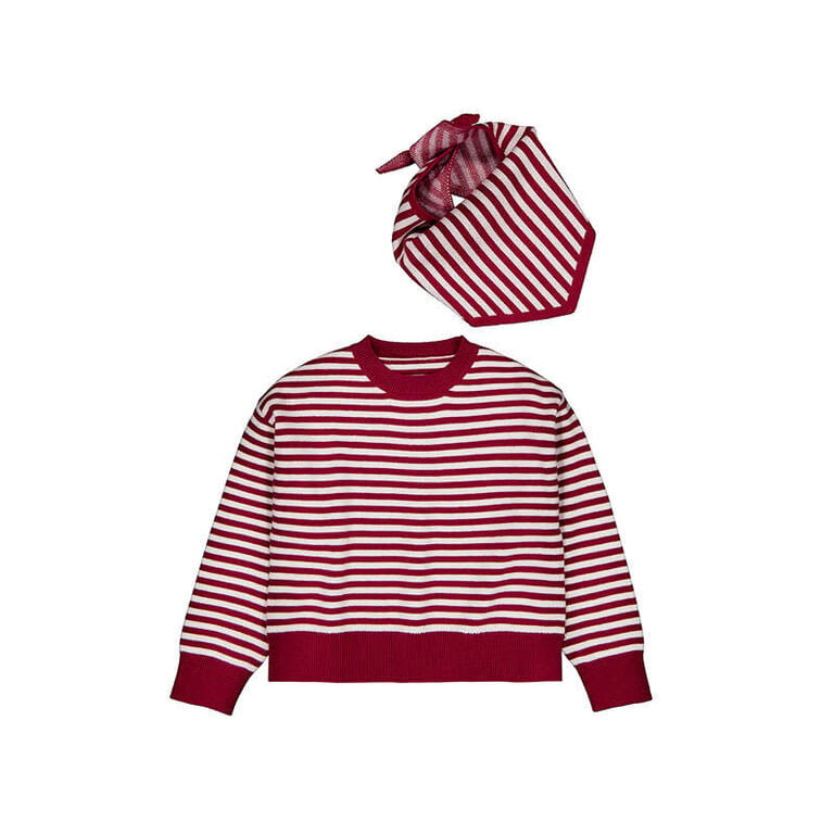 Mayoral Mayoral Scarf-detail sweater          - Cherry